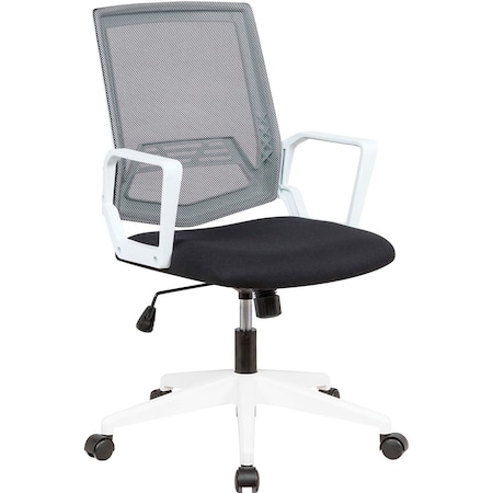 Interion By Global Industrial Interion Mesh Task Chair w/ Fabric Seat, Black w/ White Frame 695941